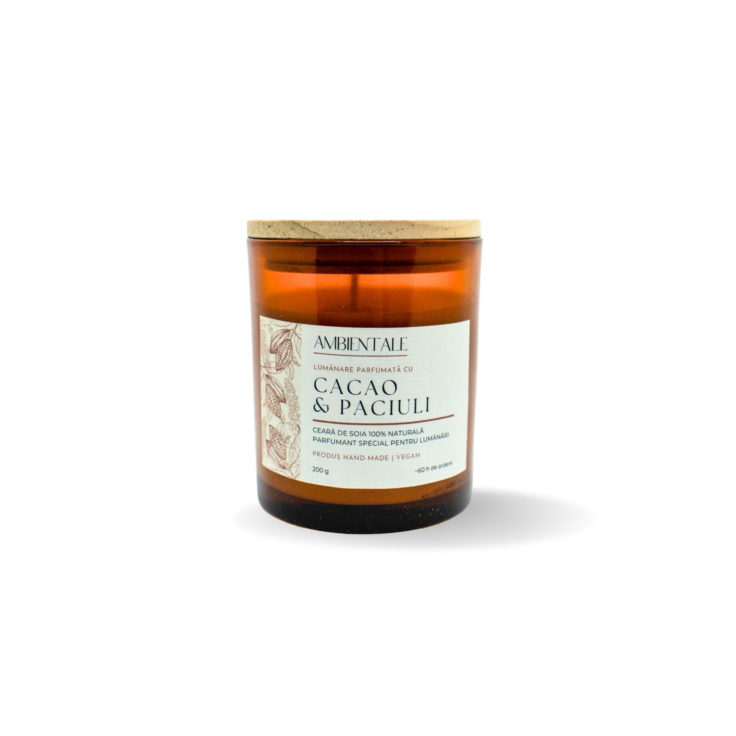 Lumânare parfumată cu Cacao & Paciuli