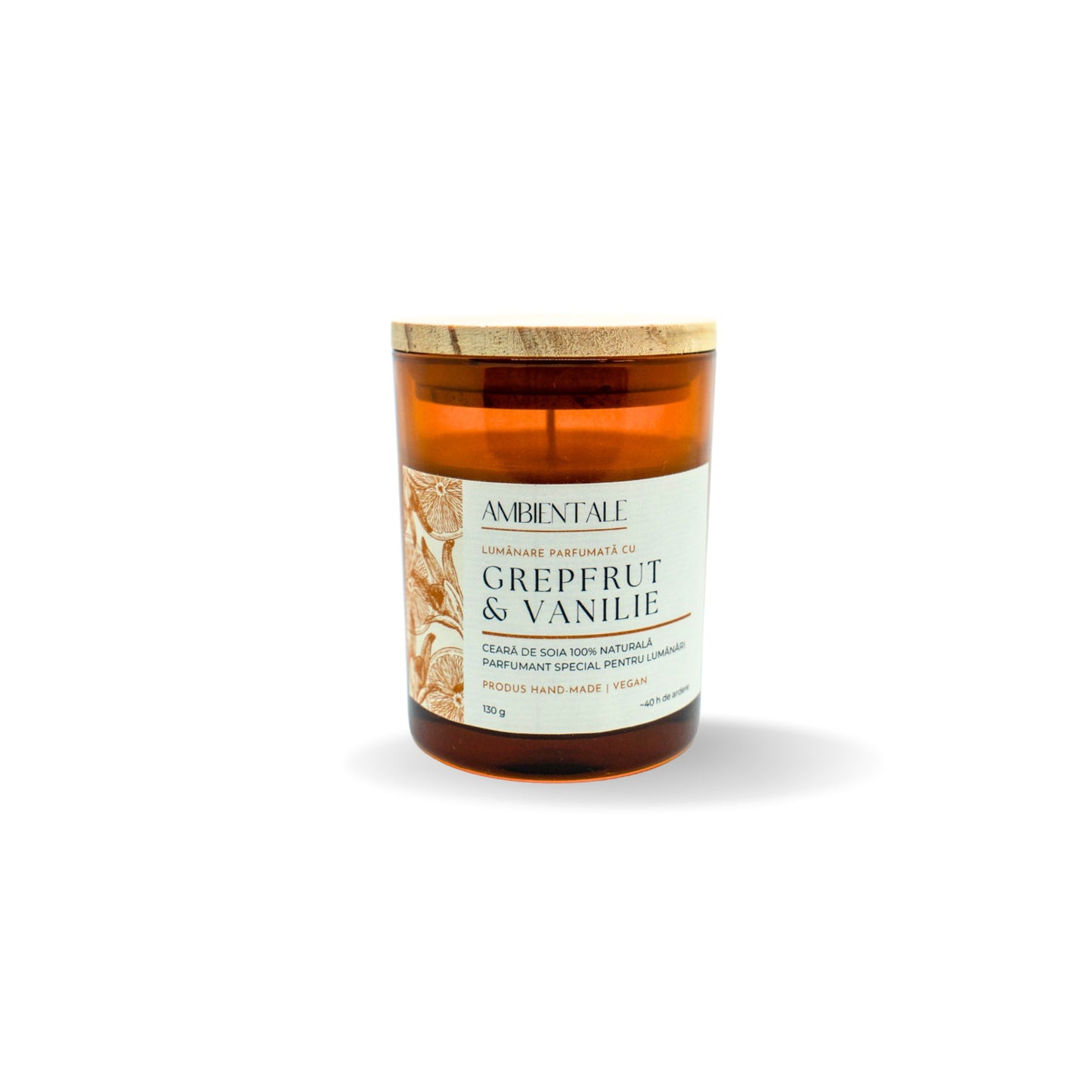 Lumânare parfumată cu Grepfrut & Vanilie