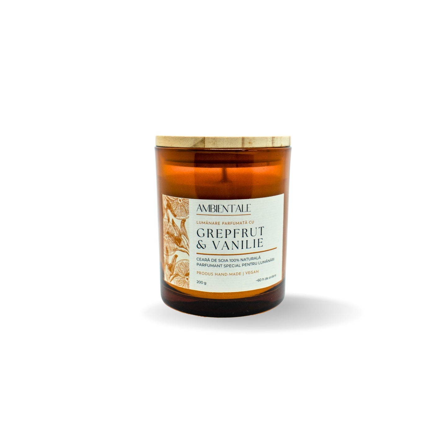 Lumânare parfumată cu Grepfrut & Vanilie